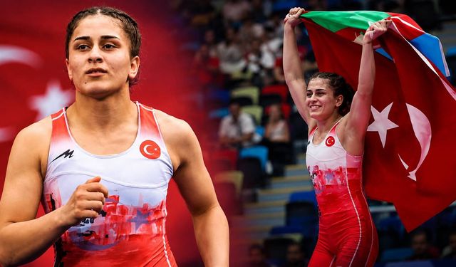 Genç milli güreşçilerden Özdenur Özmez'e Bakü'de madalya yağmuru